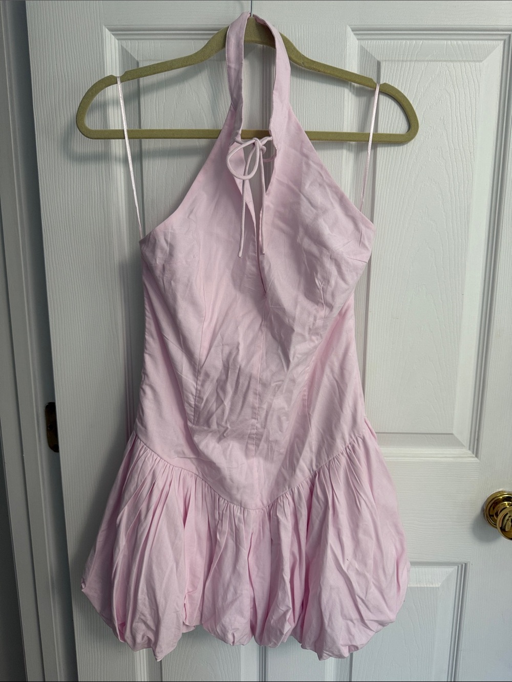 Zara Light Pink Bubble hem mini dress with built in shorts NWT - Picture 5 of 6
